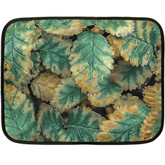 Colored Close Up Plants Leaves Pattern Fleece Blanket (mini)