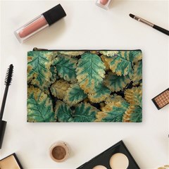 Colored Close Up Plants Leaves Pattern Cosmetic Bag (medium) by dflcprintsclothing