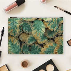 Colored Close Up Plants Leaves Pattern Cosmetic Bag (large)