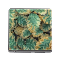 Colored Close Up Plants Leaves Pattern Memory Card Reader (square 5 Slot) by dflcprintsclothing