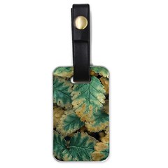 Colored Close Up Plants Leaves Pattern Luggage Tag (one Side)