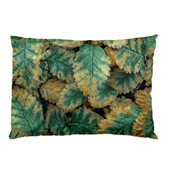 Colored Close Up Plants Leaves Pattern Pillow Case (two Sides)