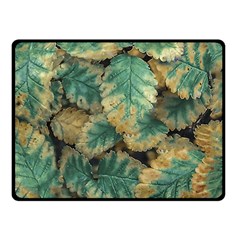 Colored Close Up Plants Leaves Pattern Fleece Blanket (small) by dflcprintsclothing