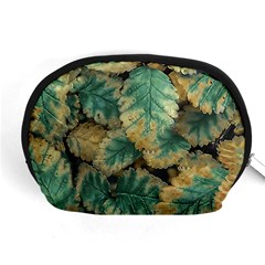 Colored Close Up Plants Leaves Pattern Accessory Pouch (medium) by dflcprintsclothing