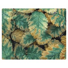 Colored Close Up Plants Leaves Pattern Premium Plush Fleece Blanket (medium) by dflcprintsclothing