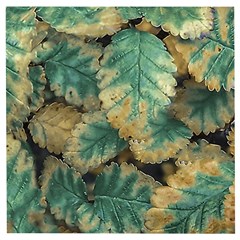 Colored Close Up Plants Leaves Pattern Wooden Puzzle Square by dflcprintsclothing