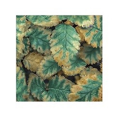 Colored Close Up Plants Leaves Pattern Square Satin Scarf (30  X 30 ) by dflcprintsclothing