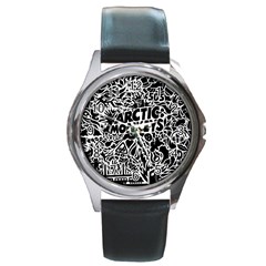 Arctic Monkeys Digital Wallpaper Pattern No People Creativity Round Metal Watch by Sudhe