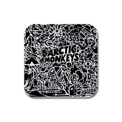 Arctic Monkeys Digital Wallpaper Pattern No People Creativity Rubber Square Coaster (4 Pack) by Sudhe