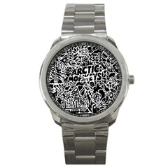 Arctic Monkeys Digital Wallpaper Pattern No People Creativity Sport Metal Watch by Sudhe