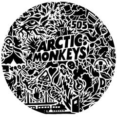 Arctic Monkeys Digital Wallpaper Pattern No People Creativity Wooden Puzzle Round by Sudhe