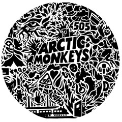 Arctic Monkeys Digital Wallpaper Pattern No People Creativity Wooden Bottle Opener (round) by Sudhe