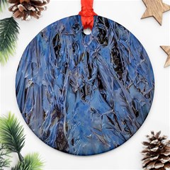 Blue Abstract Texture Print Ornament (round) by dflcprintsclothing