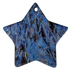 Blue Abstract Texture Print Ornament (star) by dflcprintsclothing