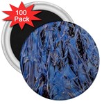 Blue Abstract Texture Print 3  Magnets (100 pack) Front