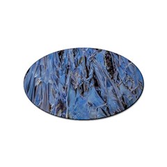 Blue Abstract Texture Print Sticker (oval) by dflcprintsclothing