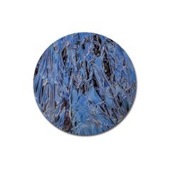 Blue Abstract Texture Print Magnet 3  (round) by dflcprintsclothing