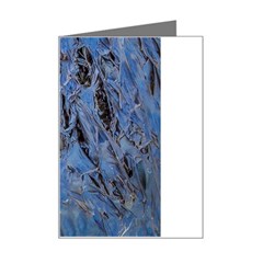 Blue Abstract Texture Print Mini Greeting Card