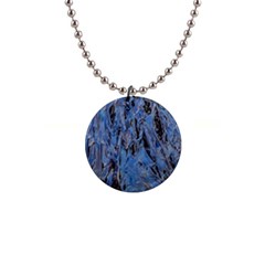 Blue Abstract Texture Print 1  Button Necklace by dflcprintsclothing