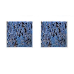 Blue Abstract Texture Print Cufflinks (square) by dflcprintsclothing