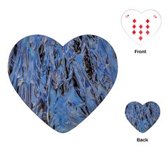 Blue Abstract Texture Print Playing Cards Single Design (heart) by dflcprintsclothing