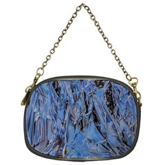 Blue Abstract Texture Print Chain Purse (one Side) by dflcprintsclothing