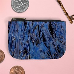 Blue Abstract Texture Print Mini Coin Purse