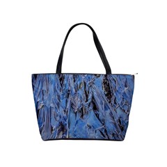 Blue Abstract Texture Print Classic Shoulder Handbag by dflcprintsclothing