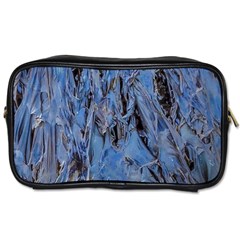 Blue Abstract Texture Print Toiletries Bag (one Side) by dflcprintsclothing