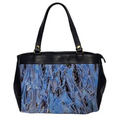 Blue Abstract Texture Print Oversize Office Handbag (2 Sides) by dflcprintsclothing