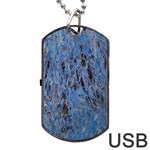 Blue Abstract Texture Print Dog Tag USB Flash (One Side) Front