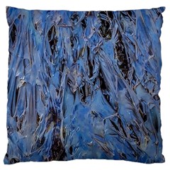 Blue Abstract Texture Print Large Cushion Case (two Sides) by dflcprintsclothing