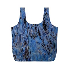 Blue Abstract Texture Print Full Print Recycle Bag (m) by dflcprintsclothing