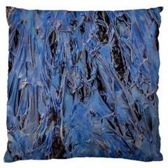 Blue Abstract Texture Print Standard Premium Plush Fleece Cushion Case (one Side) by dflcprintsclothing