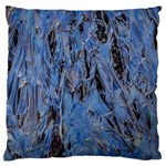 Blue Abstract Texture Print Large Premium Plush Fleece Cushion Case (One Side) Front