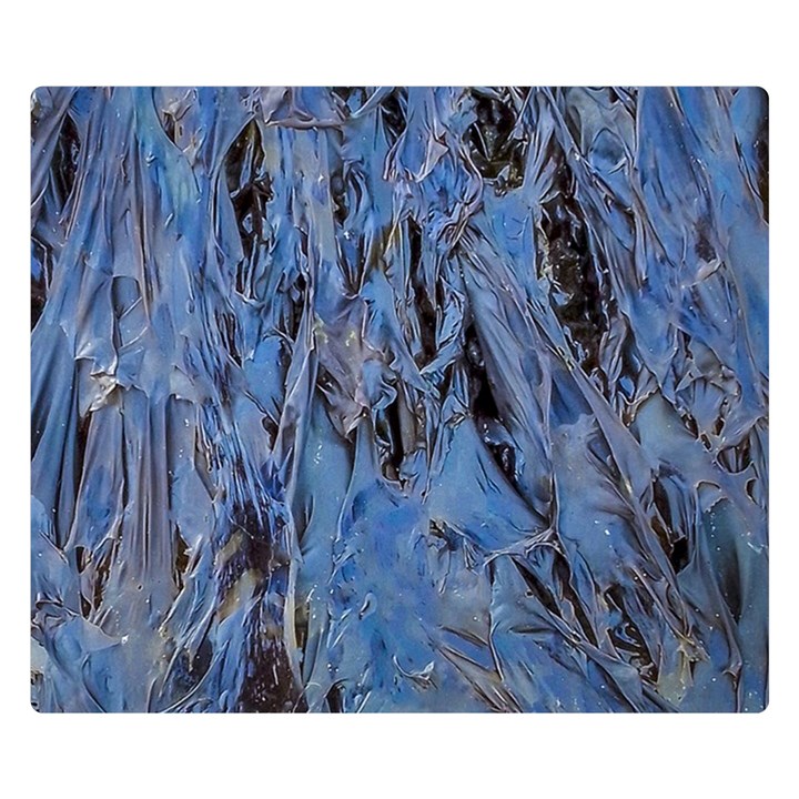 Blue Abstract Texture Print Premium Plush Fleece Blanket (Small)