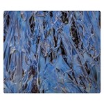 Blue Abstract Texture Print Premium Plush Fleece Blanket (Small) 50 x40  Blanket Back