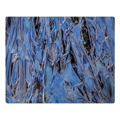 Blue Abstract Texture Print Premium Plush Fleece Blanket (large) by dflcprintsclothing