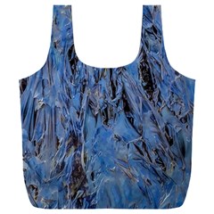 Blue Abstract Texture Print Full Print Recycle Bag (xxl) by dflcprintsclothing