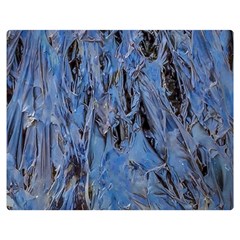 Blue Abstract Texture Print One Side Premium Plush Fleece Blanket (medium) by dflcprintsclothing