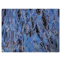 Blue Abstract Texture Print Premium Plush Fleece Blanket (extra Small)