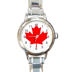 Canada Flag Canadian Flag View Round Italian Charm Watch by Ravend