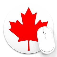 Canada Flag Canadian Flag View Round Mousepad by Ravend