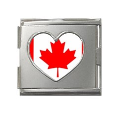 Canada Flag Canadian Flag View Mega Link Heart Italian Charm (18mm)