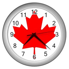 Canada Flag Canadian Flag View Wall Clock (silver) by Ravend