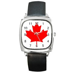 Canada Flag Canadian Flag View Square Metal Watch by Ravend