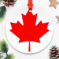 Canada Flag Canadian Flag View Round Ornament (two Sides) by Ravend