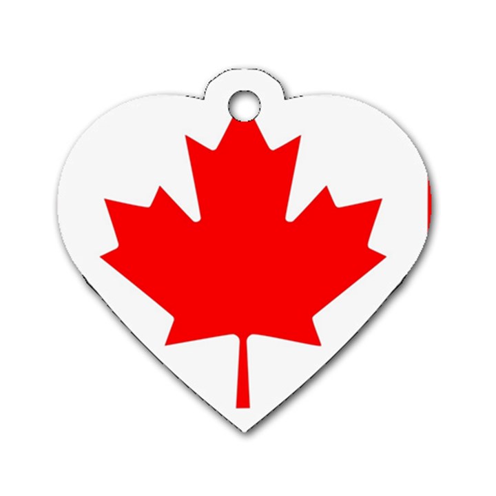 Canada Flag Canadian Flag View Dog Tag Heart (One Side)