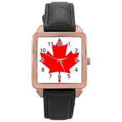 Canada Flag Canadian Flag View Rose Gold Leather Watch  by Ravend