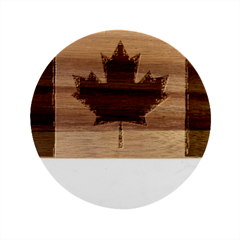 Canada Flag Canadian Flag View Marble Wood Coaster (round) by Ravend